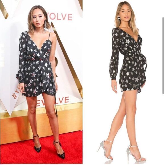 FOR  LOVE  &  LEMONS x REVOLVE One Shoulder Dress Star Metallic - Picture 4 of 9